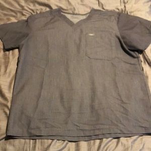 Mens Figs Leon Scrub Top in Graphite - Size Large